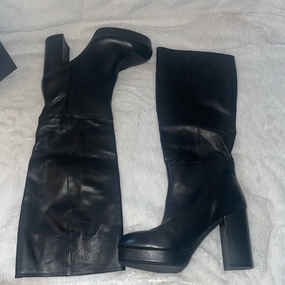 NWT Anthropologie SILENT D YELLONA Black Leather Boot - Picture 9 of 11